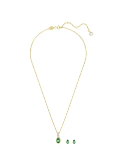 Parure Swarovski Chroma doré vert