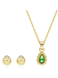 Parure Swarovski Chroma doré vert