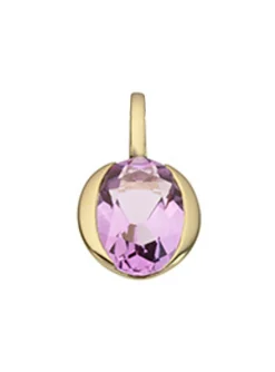 Pendentif Brillaxis améthyste ovale or jaune