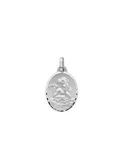 Pendentif Brillaxis ange ovale or blanc 18 carats_x005f_x000D_20X14