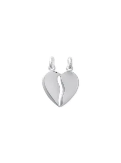 Pendentif Brillaxis coeur sécable argent rhodié