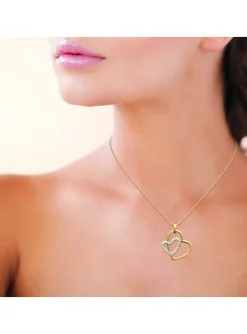 Pendentif Brillaxis coeurs entrelacés plaqué or