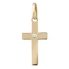 Pendentif Brillaxis Croix et diamant_x005f_x000D_or jaune 18k