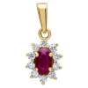 Pendentif Brillaxis marguerite or rubis diamants