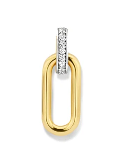 Pendentif Brillaxis motif ovale ajouré or diamants
