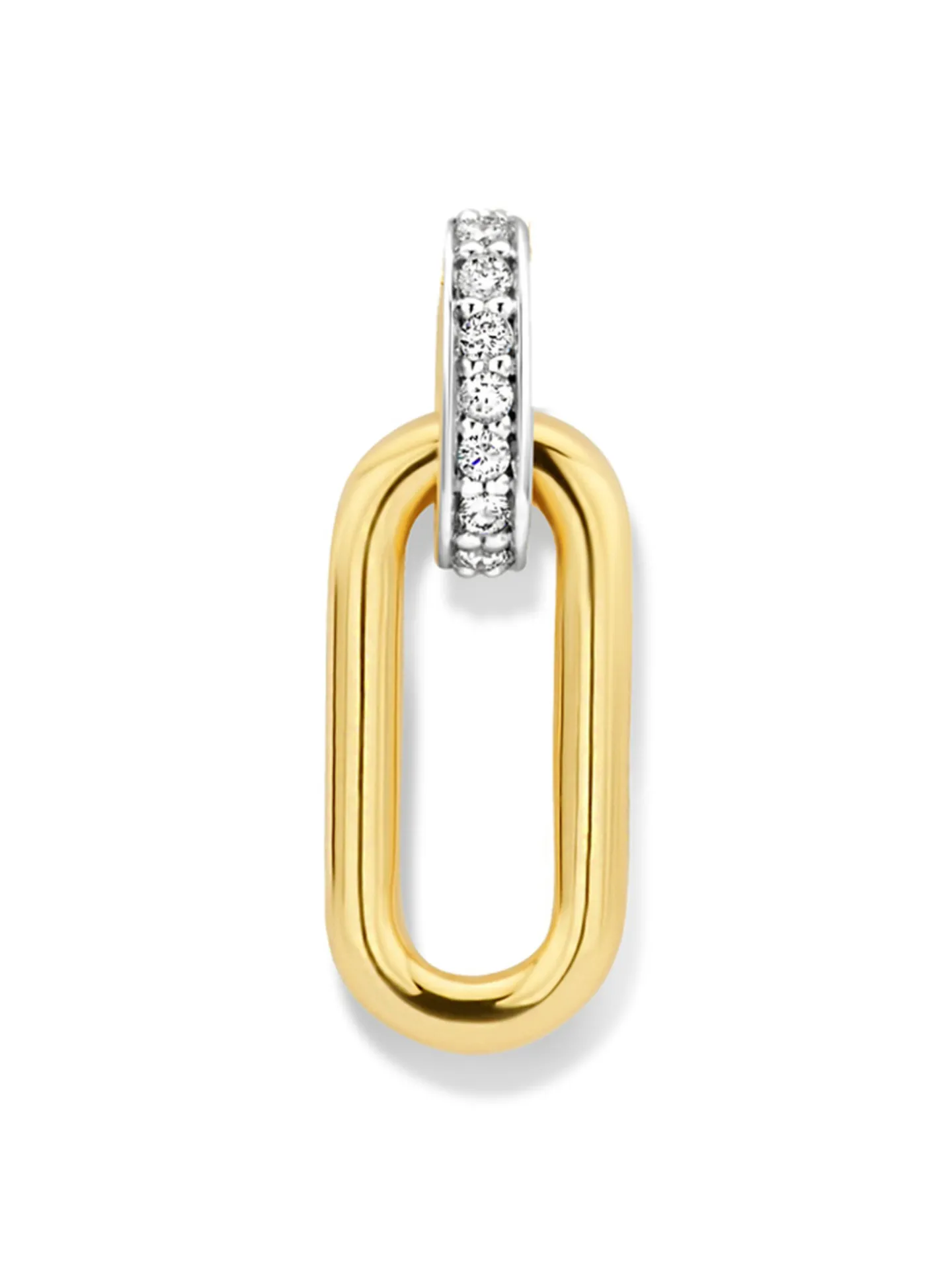 Pendentif Brillaxis motif ovale ajouré or diamants