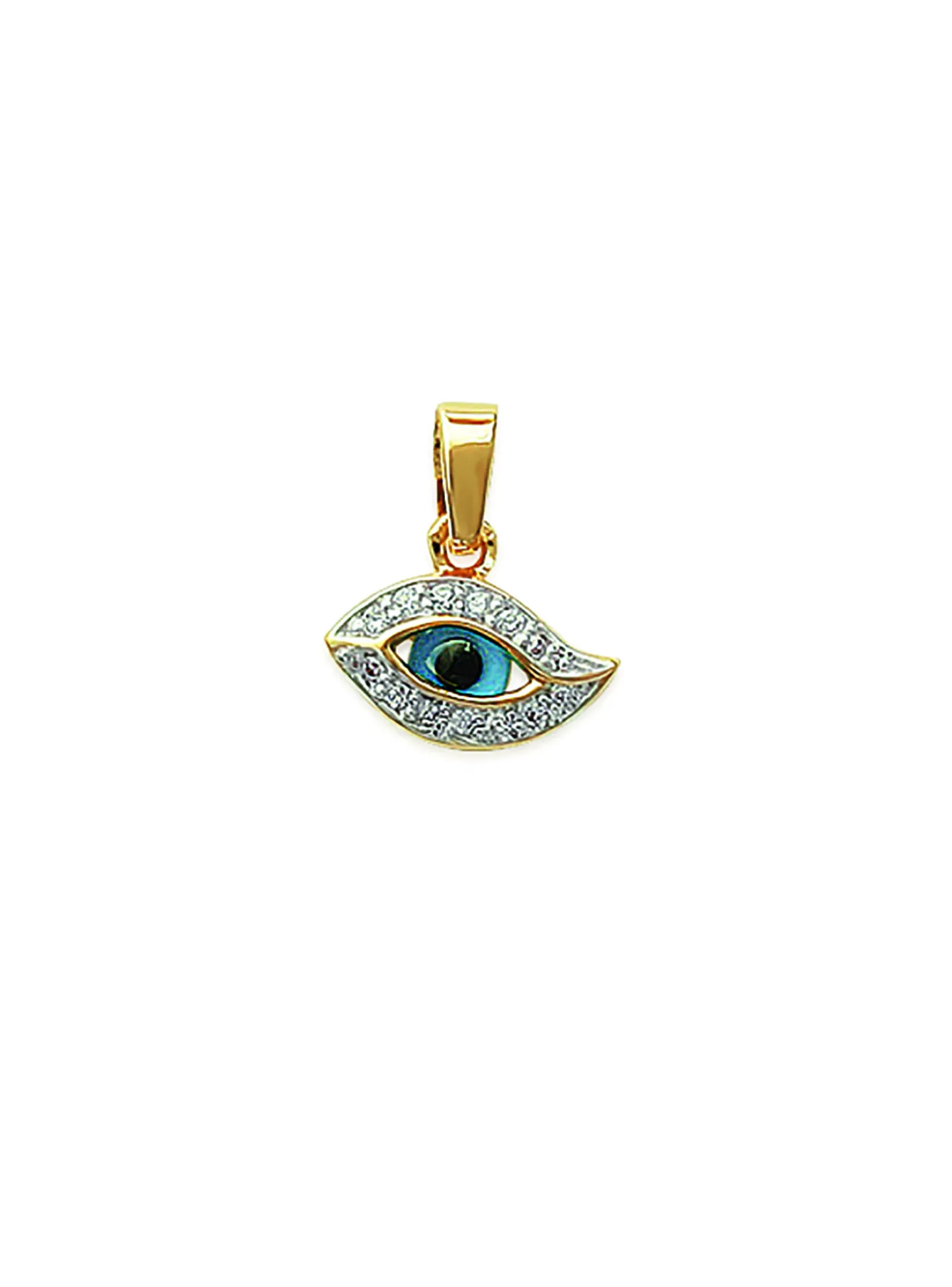 Pendentif Brillaxis oeil plaqué or zirconium