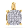Pendentif Brillaxis or 18 carats carré pavé diamants