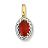Pendentif Brillaxis or bicolore 18K rubis