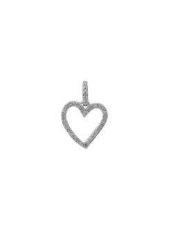Pendentif Brillaxis or blanc diamant coeur ajouré