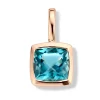 Pendentif Brillaxis or rose topaze London blue