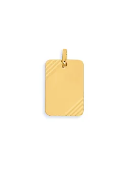 Pendentif Brillaxis plaque rectangle or 18 carats