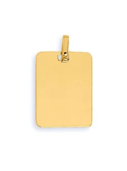 Pendentif Brillaxis plaque rectangle or jaune