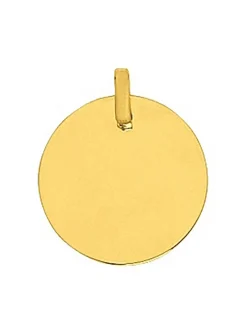 Pendentif Brillaxis plaque ronde or 18 carats
