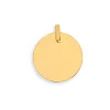Pendentif Brillaxis plaque ronde or jaune 9 carats