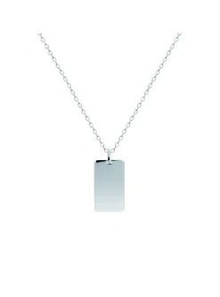 Pendentif Brillaxis plaque rectangulaire acier