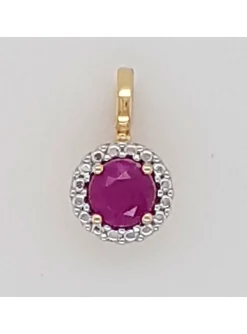 Pendentif Brillaxis rubis or bicolore 18 carats