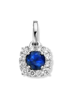 Pendentif Brillaxis saphir entourage diamants or