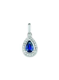 Pendentif Brillaxis saphir poire et diamants 18 K