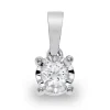 Pendentif Brillaxis solitaire diamant or blanc