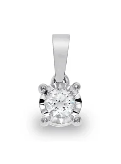 Pendentif Brillaxis solitaire diamant or blanc