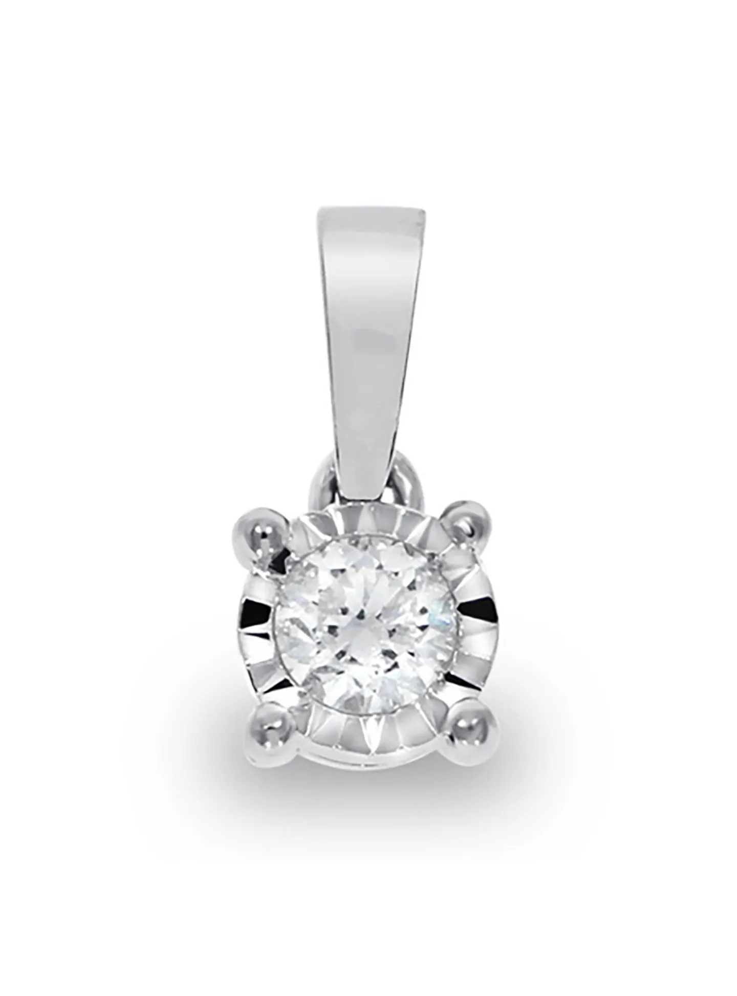 Pendentif Brillaxis solitaire diamant or blanc