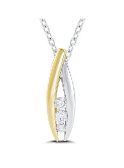 Pendentif Brillaxis trilogie diamant or 18 carats