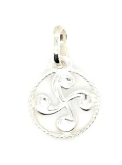 Pendentif croix basque argent entouré 12mm
