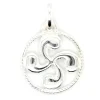 Pendentif croix basque cerclée argent 17mm