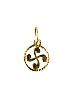 Pendentif croix basque cerclée 10x11mm
