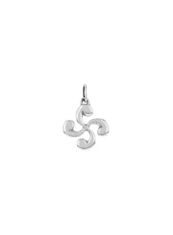 Pendentif croix basque "Lauburu" argent mini_x005f_x000D_diamètre 8mm