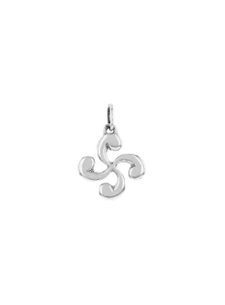 Pendentif croix basque "Lauburu" argent petit modèle_x005f_x000D_diamètre 10mm