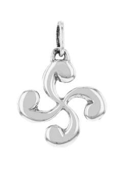 Pendentif croix basque Lauburu argent_x005f_x000D_diamètre 24mm
