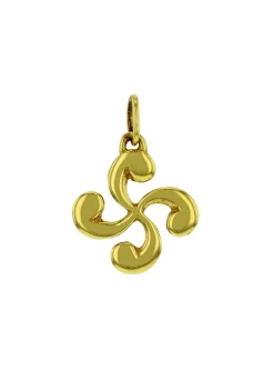Pendentif croix basque 17mm or jaune 9 carats