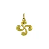 Pendentif croix basque or jaune 9 carats 11mm