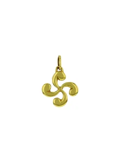 Pendentif croix basque plaqué or_x005f_x000D_diamètre 10mm