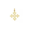 Pendentif croix du languedoc fil plat or 18 carats