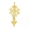 Pendentif croix huguenotte or jaune 18 carats