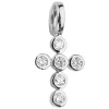 Pendentif croix or blanc 18 carats diamants