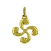 Pendentif Lauburu en or 18 carats croix basque_x005f_x000D_massive diamètre de 19 mm