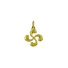 Pendentif Lauburu en plaqué-or croix basque_x005f_x000D_diamètre de 8mm