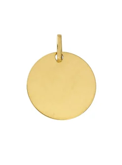 Pendentif médaille ronde or jaune 18 carats 16mm