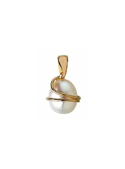 Pendentif or 18 carats perle de culture 8/8,5 mm