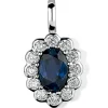 Pendentif or blanc 18 carats saphir diamants