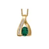 Pendentif or jaune 18 carats émeraude diamants