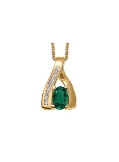 Pendentif or jaune 18 carats émeraude diamants