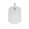 Pendentif plaque GI bords arrondis or blanc 9 carats