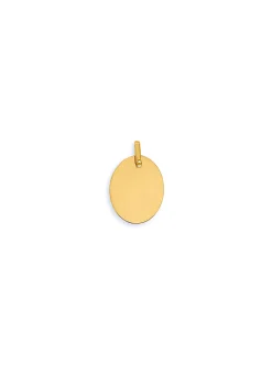 Pendentif plaque ovale or jaune 18 carats