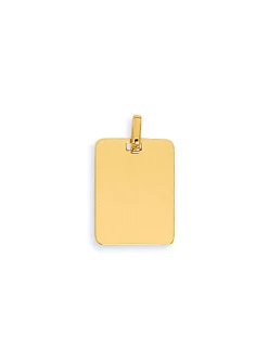 Pendentif plaque rectangulaire en or jaune 9 carats