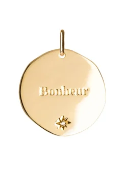 Pendentif Saunier Amourette "Bonheur" doré